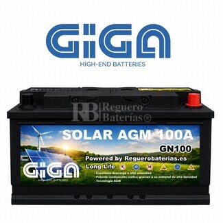 Bater�a Solar 12V 100 Amperios AGM | Ciclo Profundo GIGA GN100-AGM